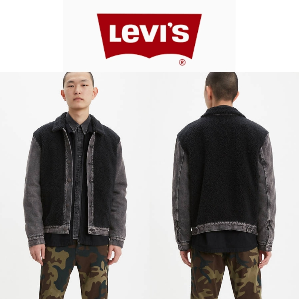 NWT levis sherpa panels trucker jacket black XS